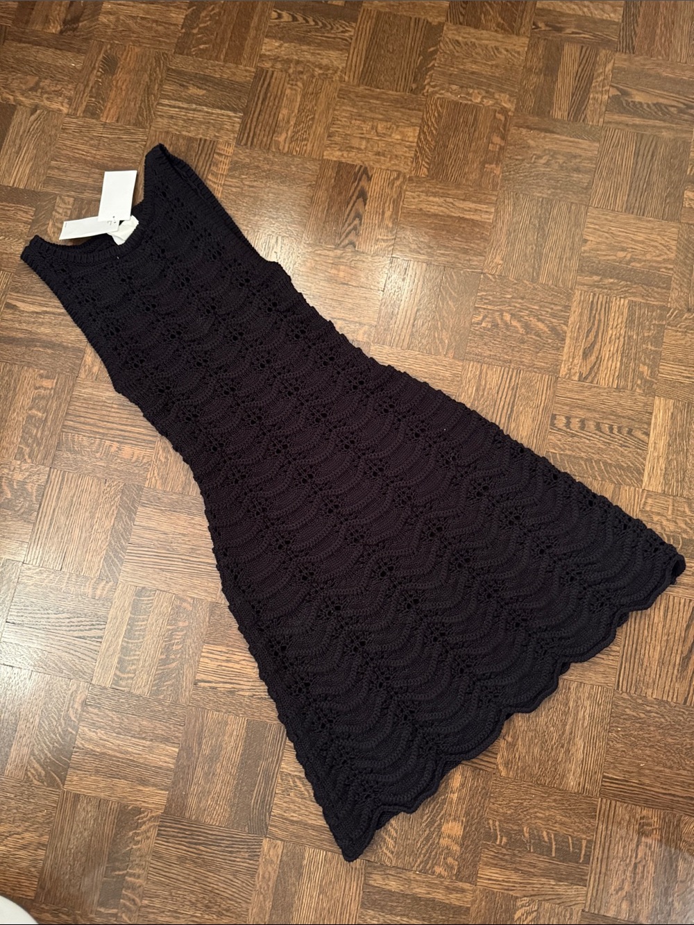 H&M Black Crochet Knit Sleeveless Dress - Size XS